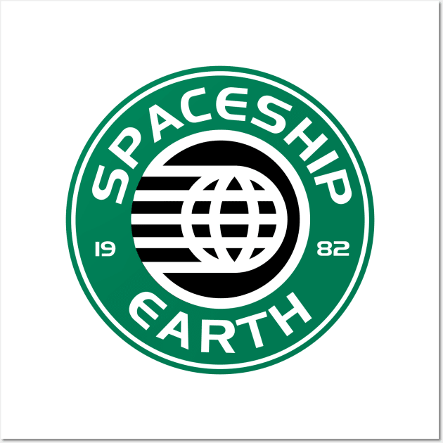 Spaceship Starbucks Wall Art by GrizzlyPeakApparel